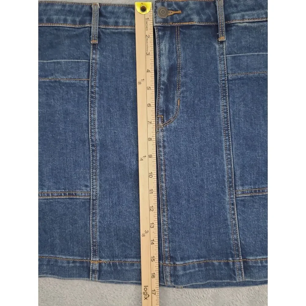 Old NAVY High-Waisted Utility Pocket‎ Jean Skirt for Women Sz 12 Blue